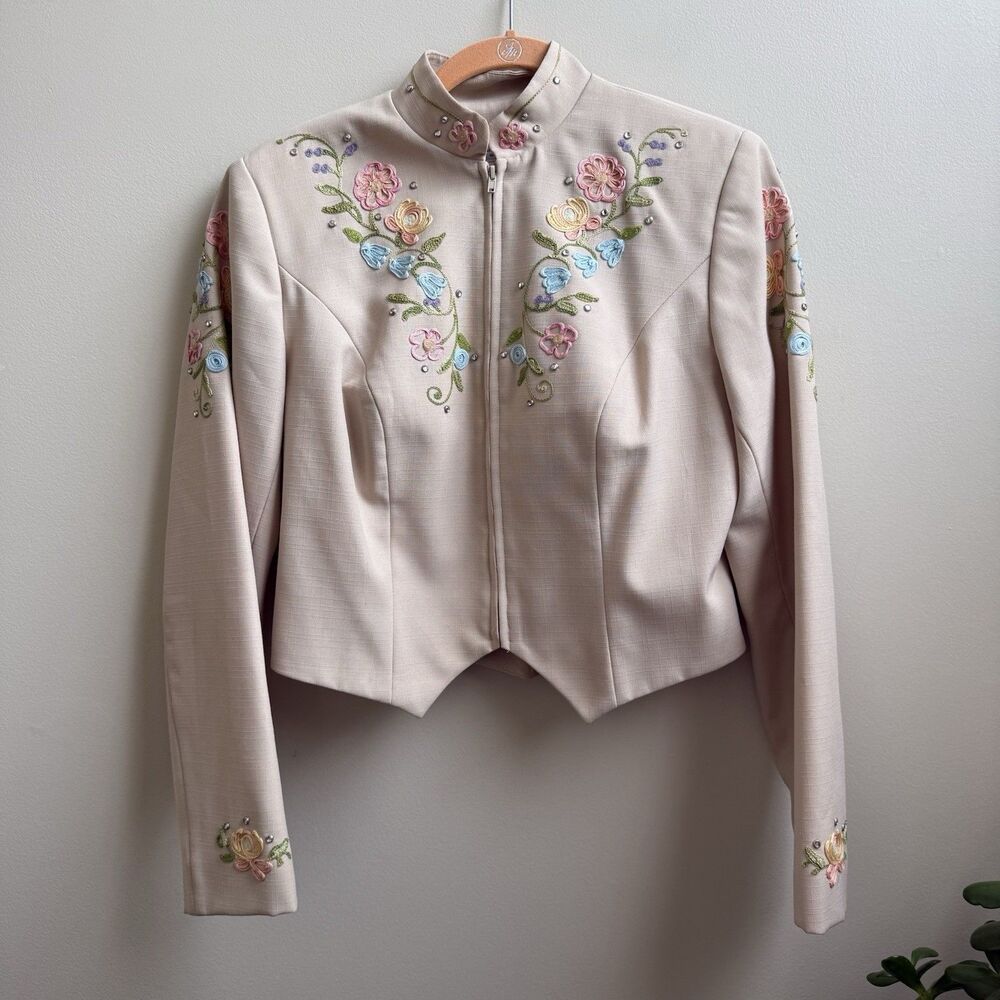 Vintage Hobby Horse Equestrian Blazer Embroidered Jacket Western Size M